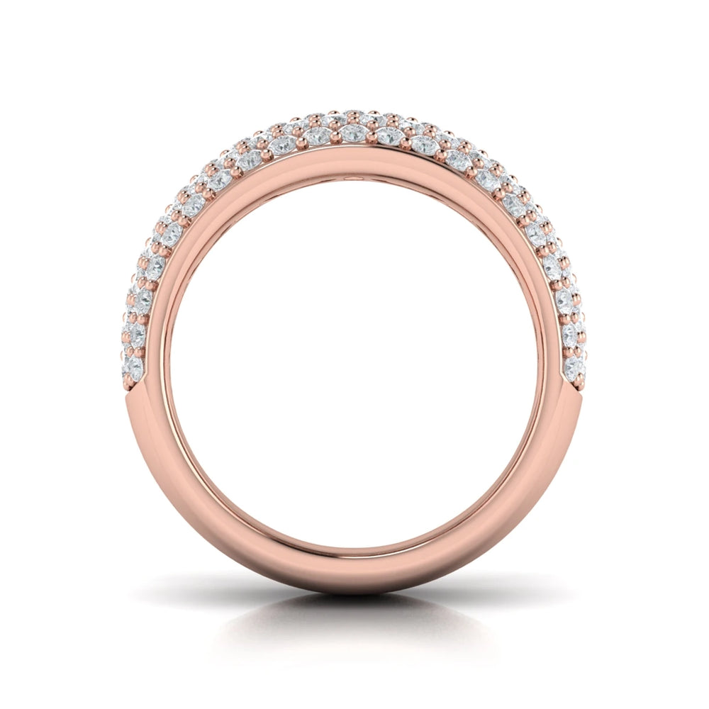 Diamond Multi-Row Statement Ring Rose Gold