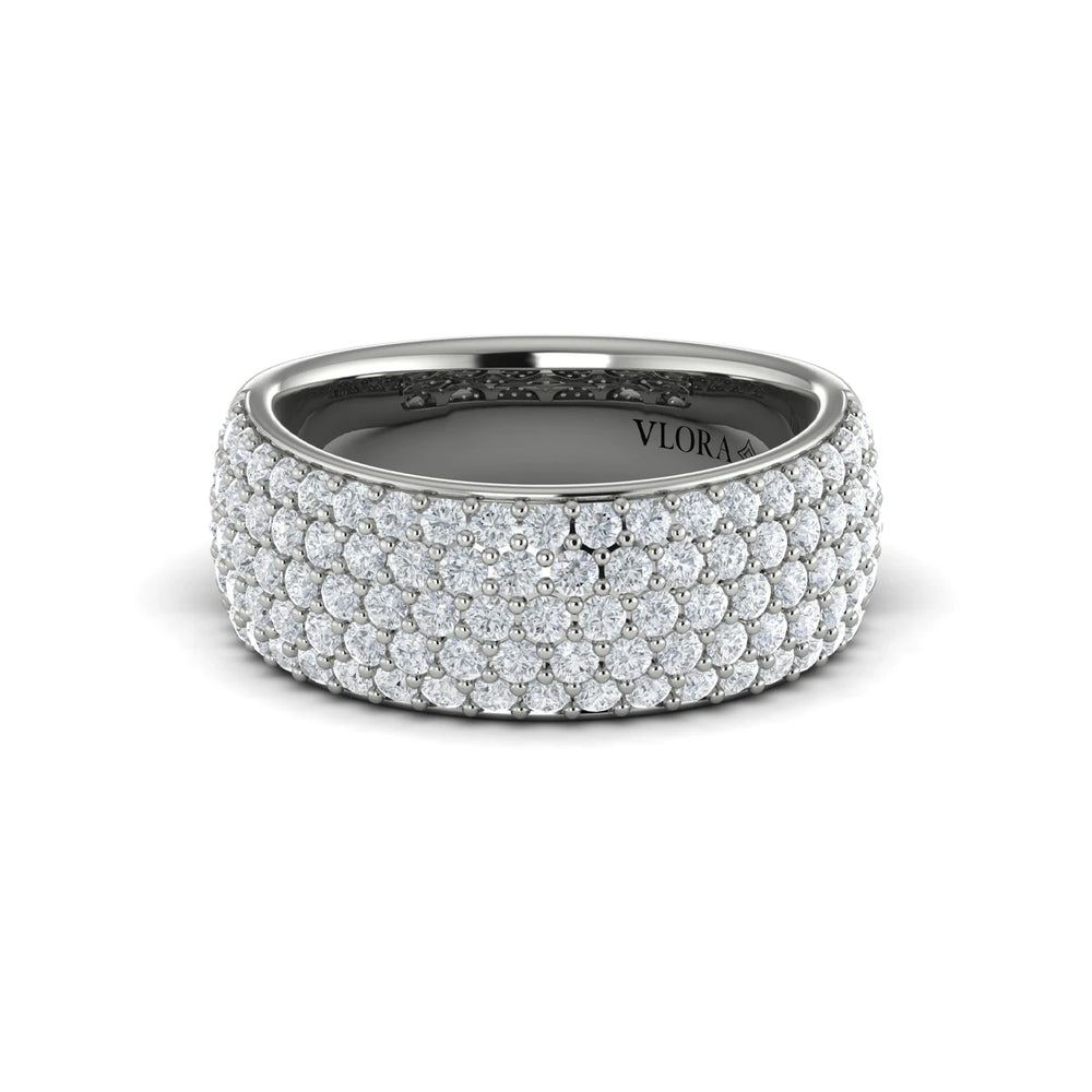 Diamond Multi-Row Statement Ring White Gold