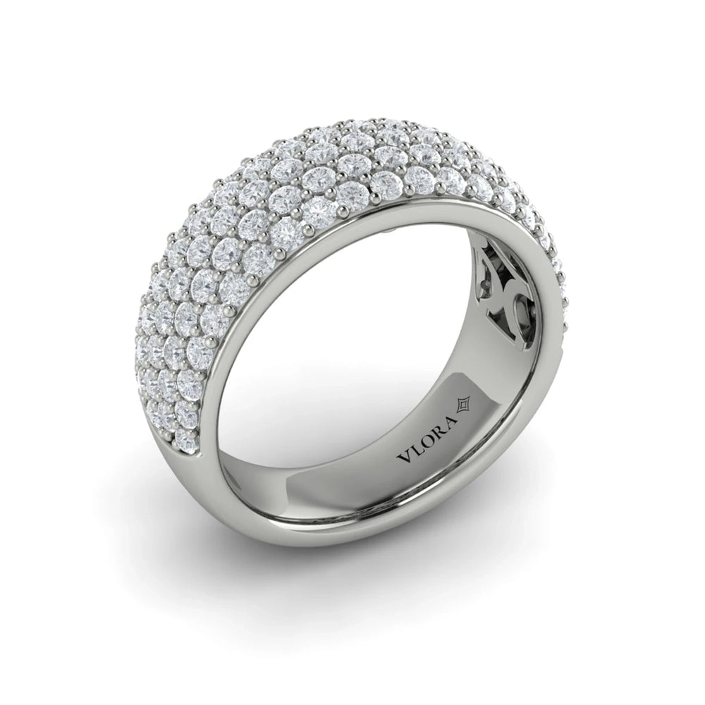 Diamond Multi-Row Statement Ring Platinum
