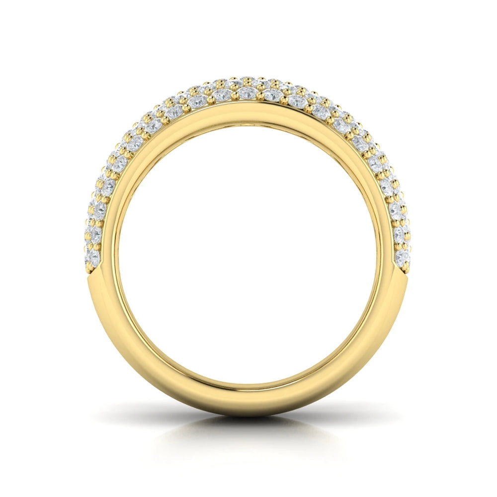 Diamond Multi-Row Statement Ring Yellow Gold