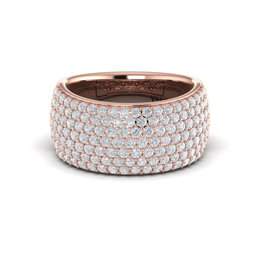 Diamond Multi-Row Statement Ring Rose Gold