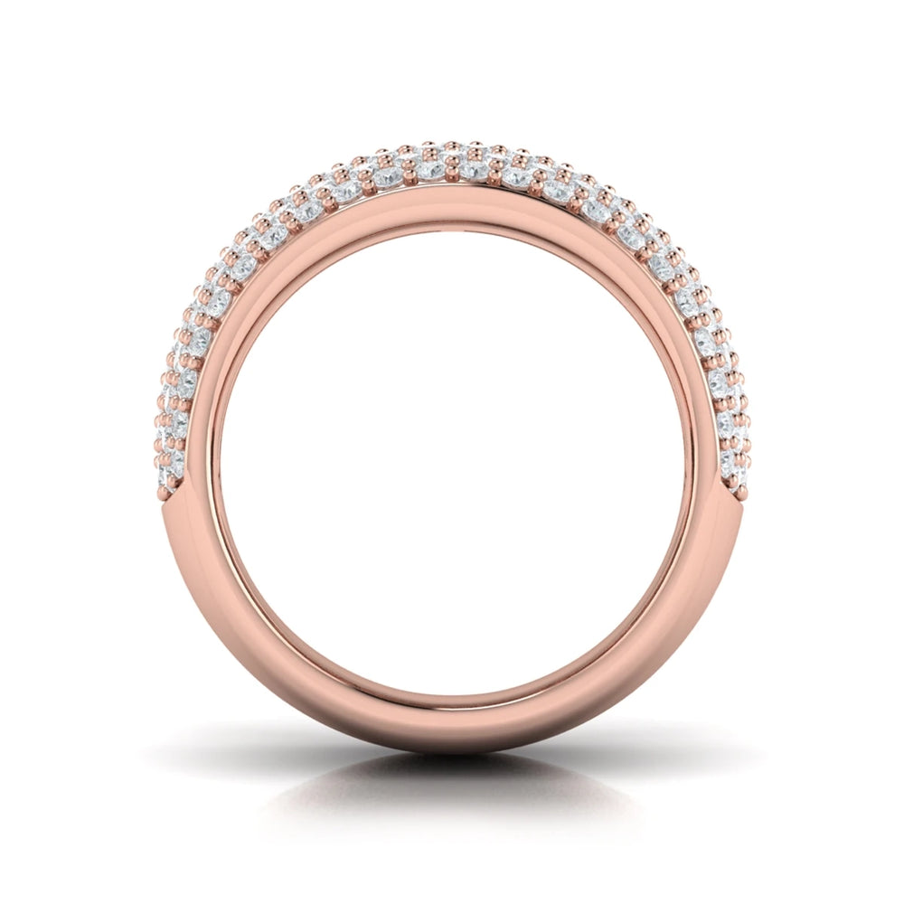 Diamond Multi-Row Statement Ring Rose Gold
