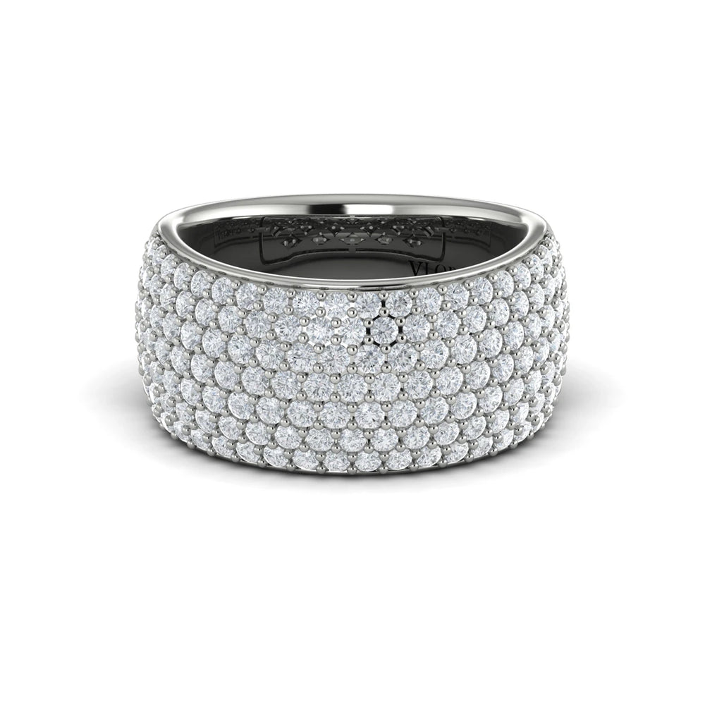 Diamond Multi-Row Statement Ring Platinum