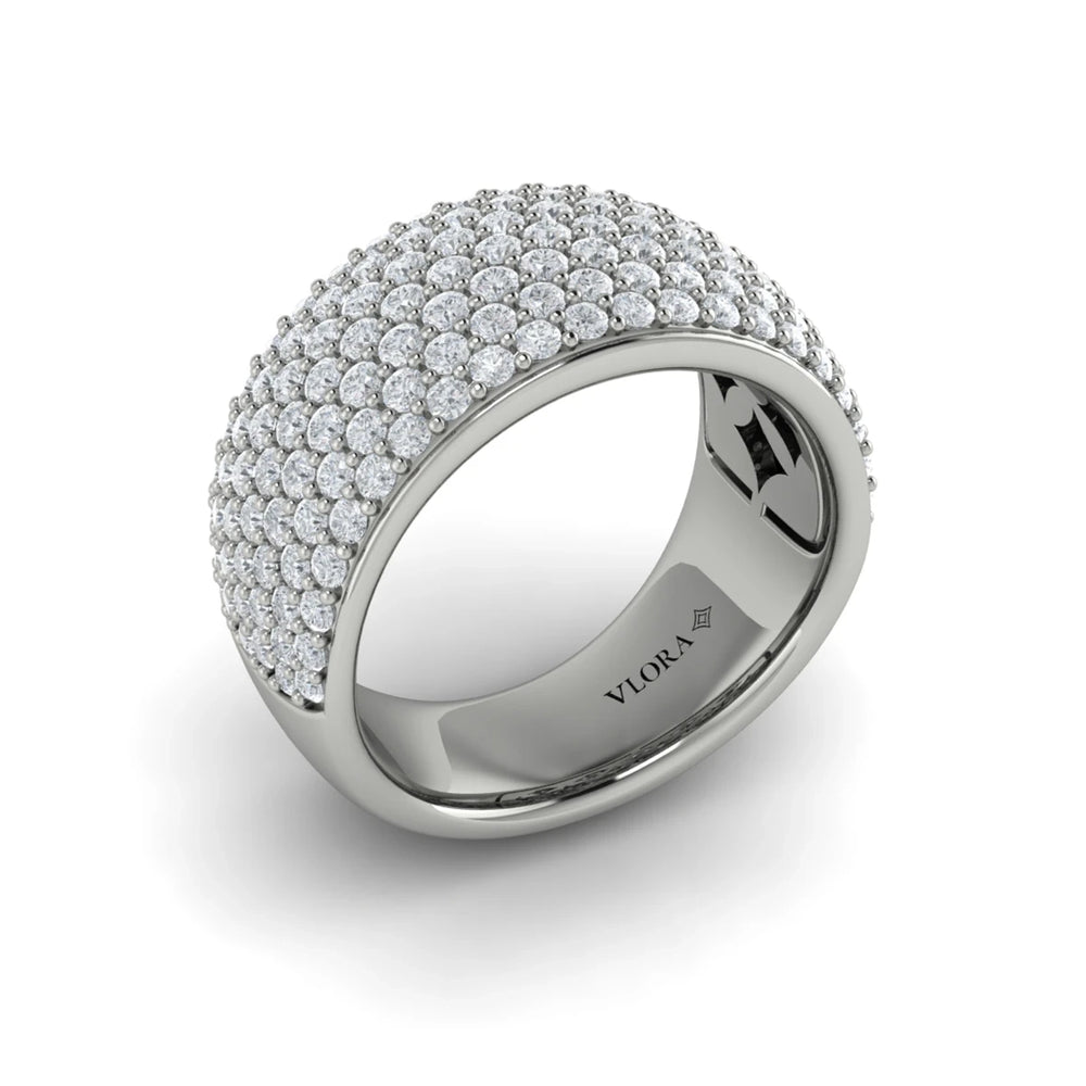Diamond Multi-Row Statement Ring Platinum