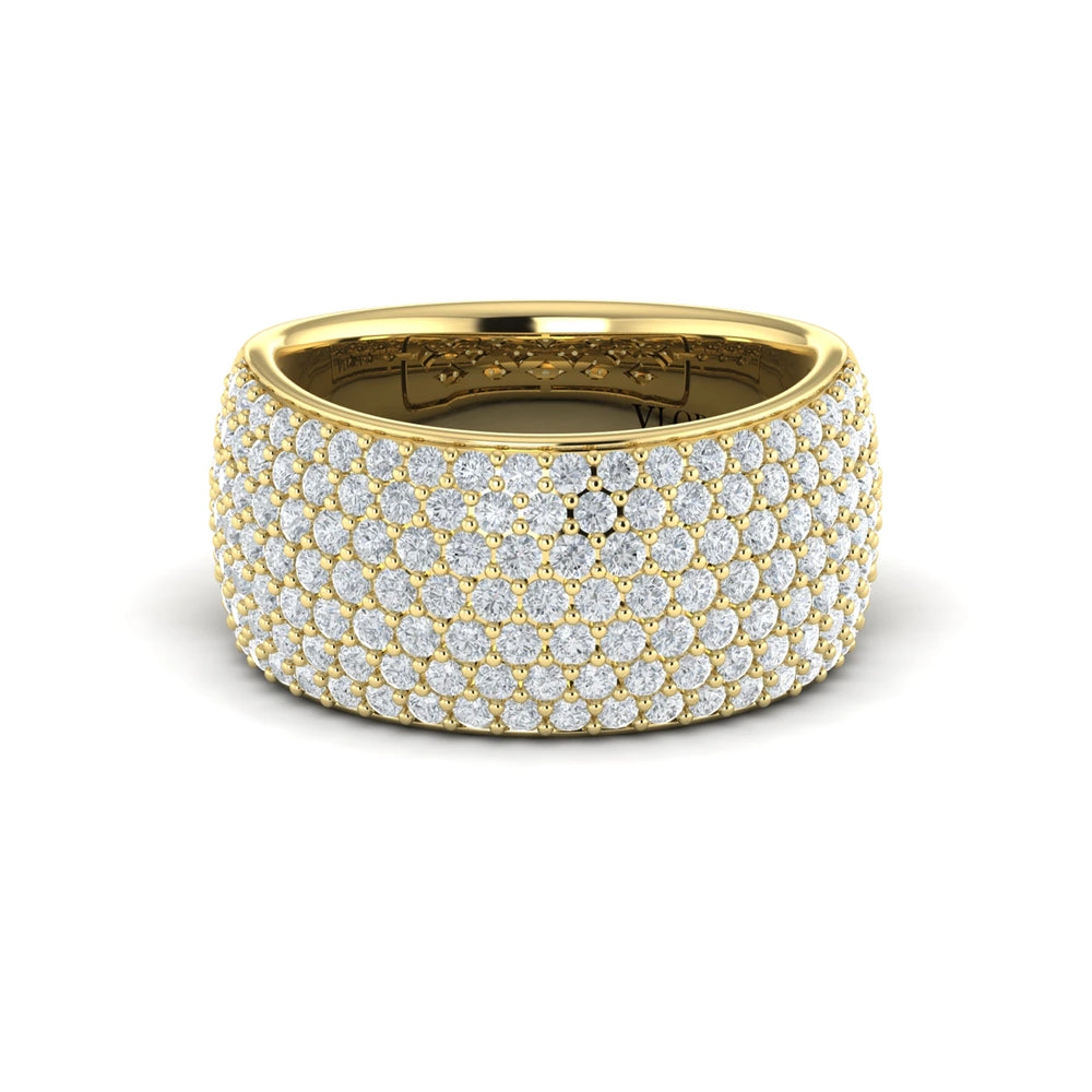 Diamond Multi-Row Statement Ring Yellow Gold