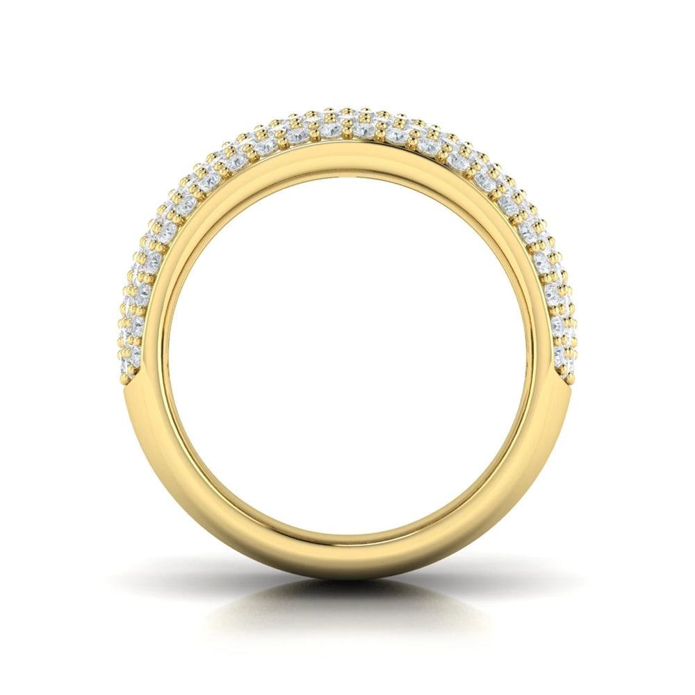 Diamond Multi-Row Statement Ring Yellow Gold