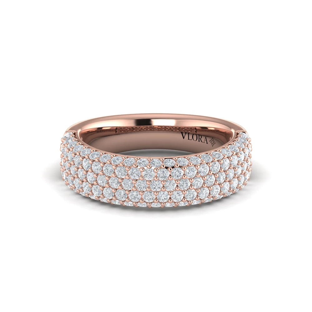 Diamond Multi-Row Statement Ring Rose Gold