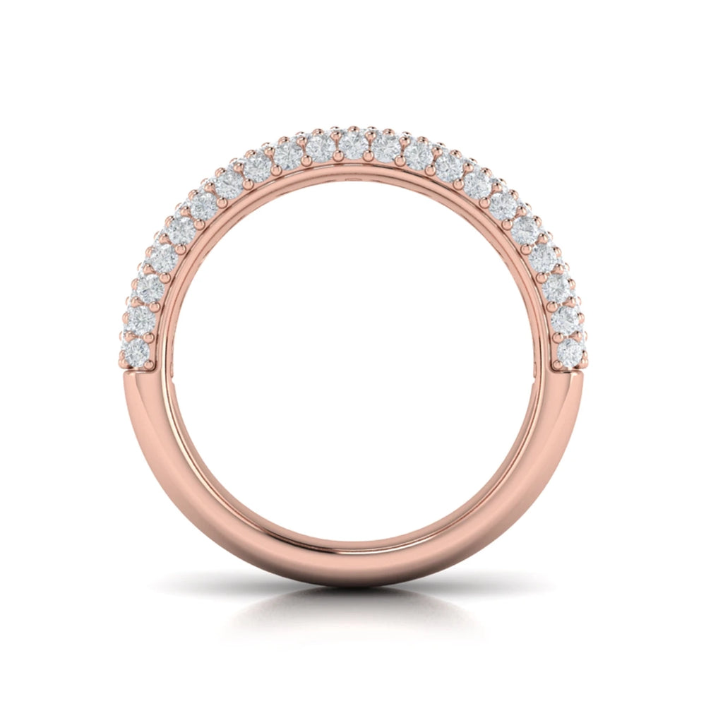 Diamond Multi-Row Statement Ring Rose Gold