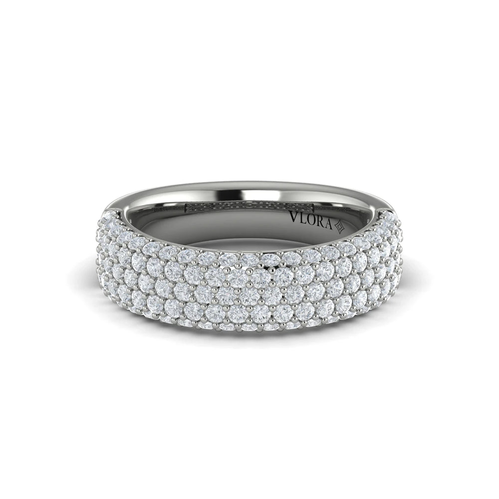 Diamond Multi-Row Statement Ring White Gold