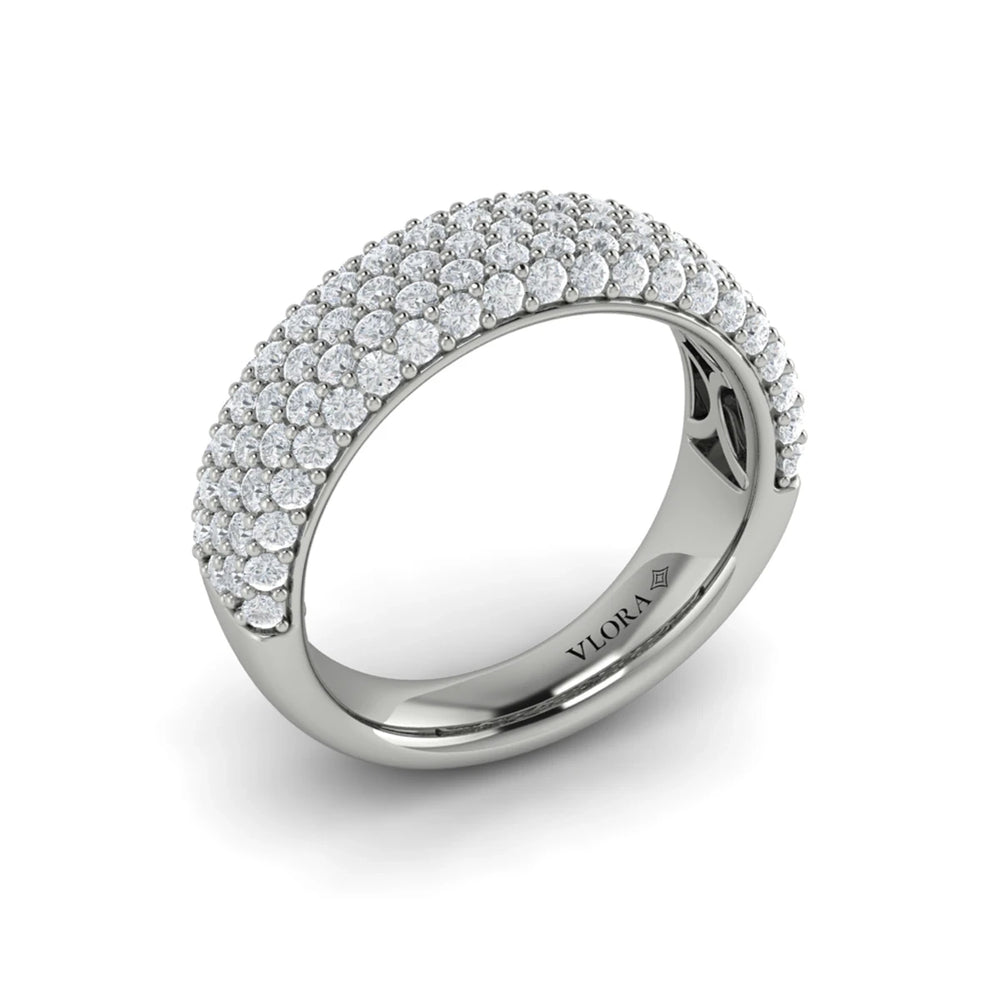 Diamond Multi-Row Statement Ring White Gold