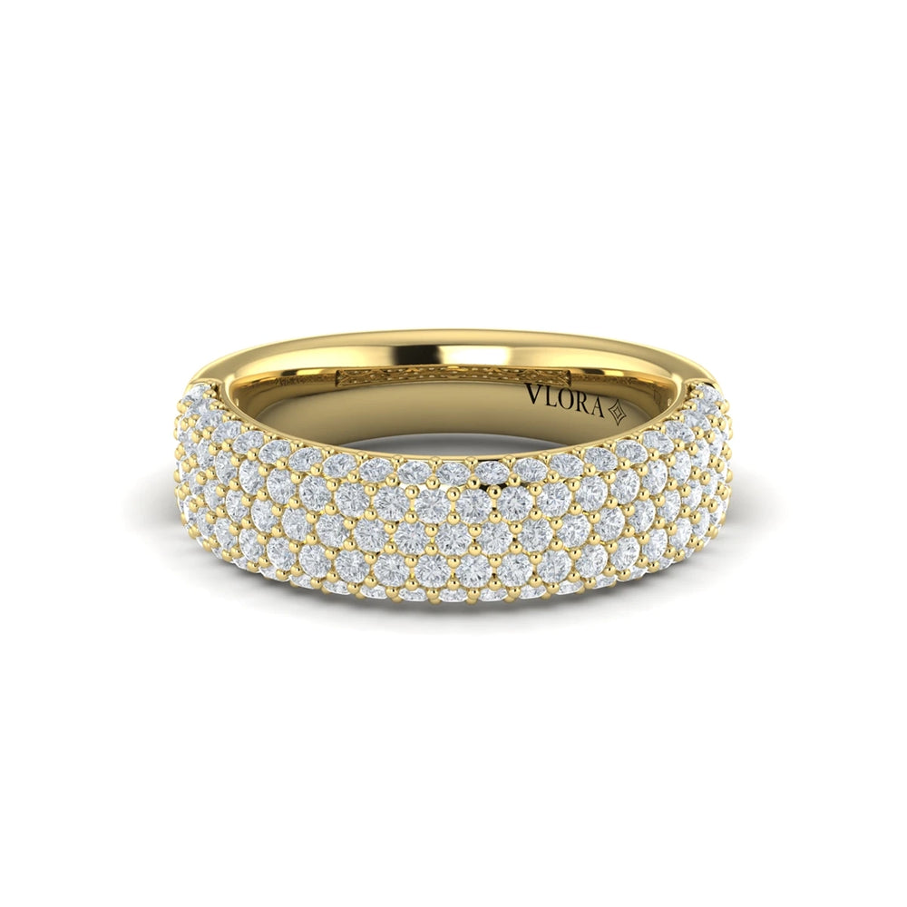 Diamond Multi-Row Statement Ring Yellow Gold