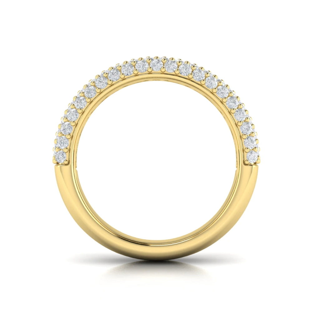 Diamond Multi-Row Statement Ring Yellow Gold