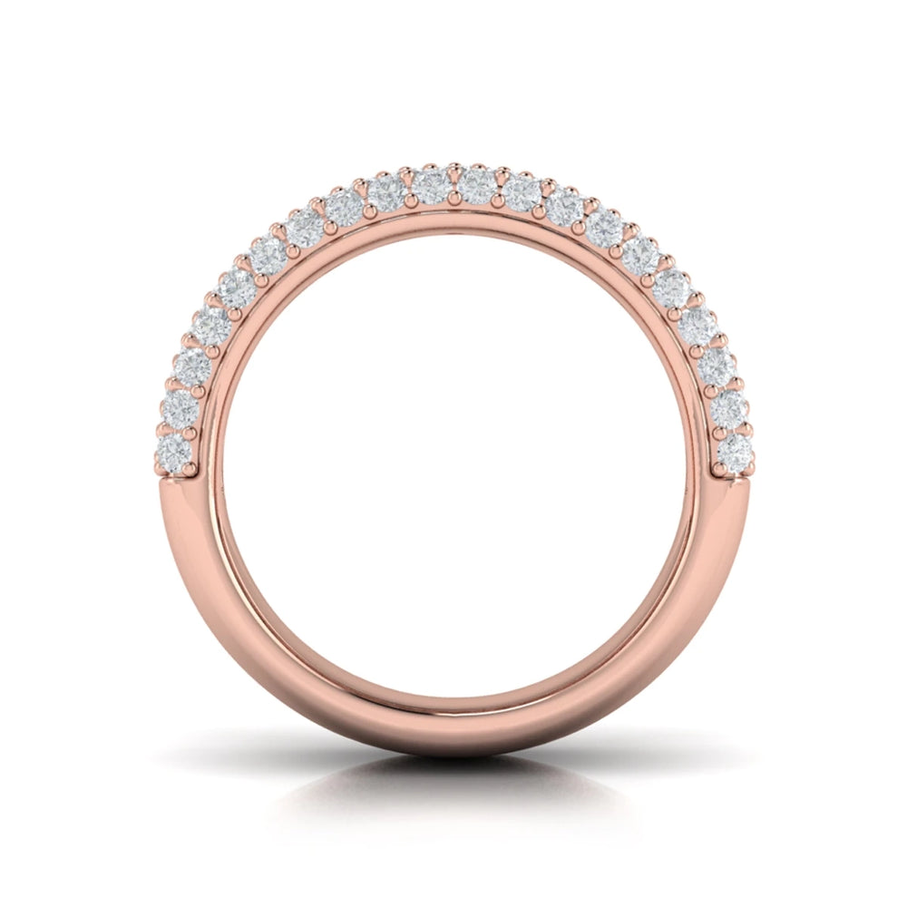 Diamond Multi-Row Statement Ring Rose Gold