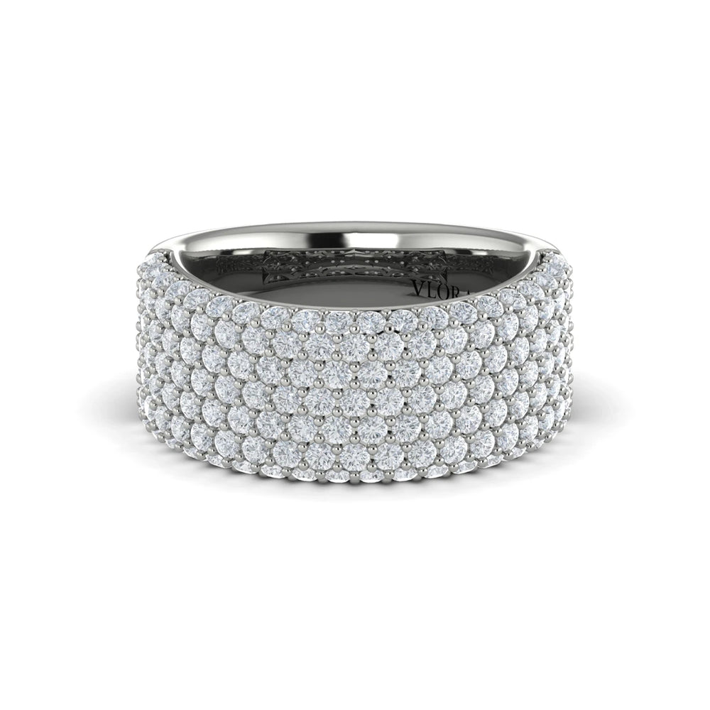 Diamond Multi-Row Statement Ring Platinum