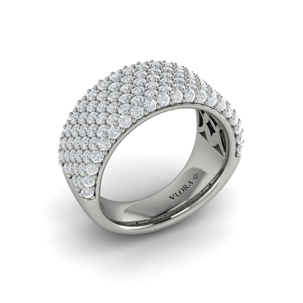 Diamond Multi-Row Statement Ring Platinum