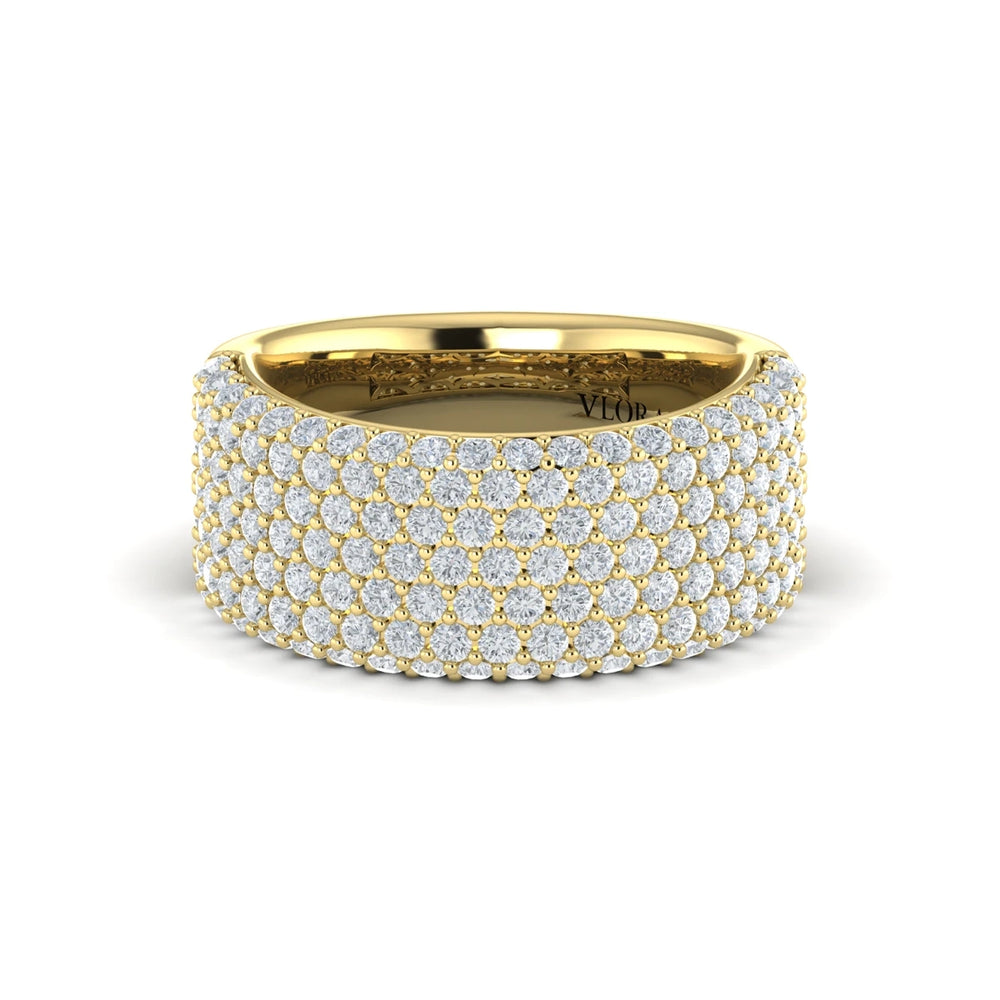 Diamond Multi-Row Statement Ring Yellow Gold