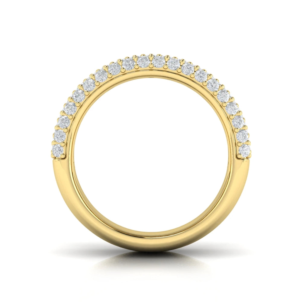 Diamond Multi-Row Statement Ring Yellow Gold