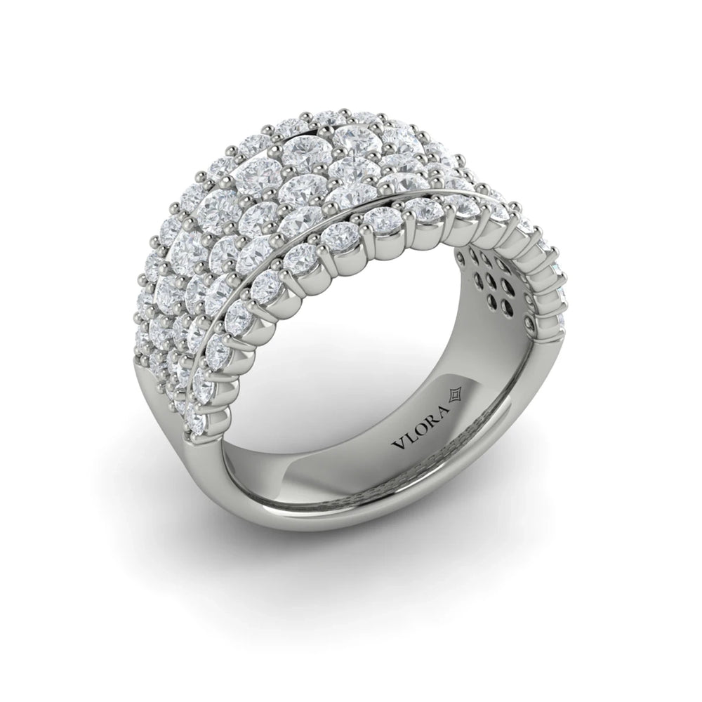 Diamond Multi-Row Statement Ring White Gold