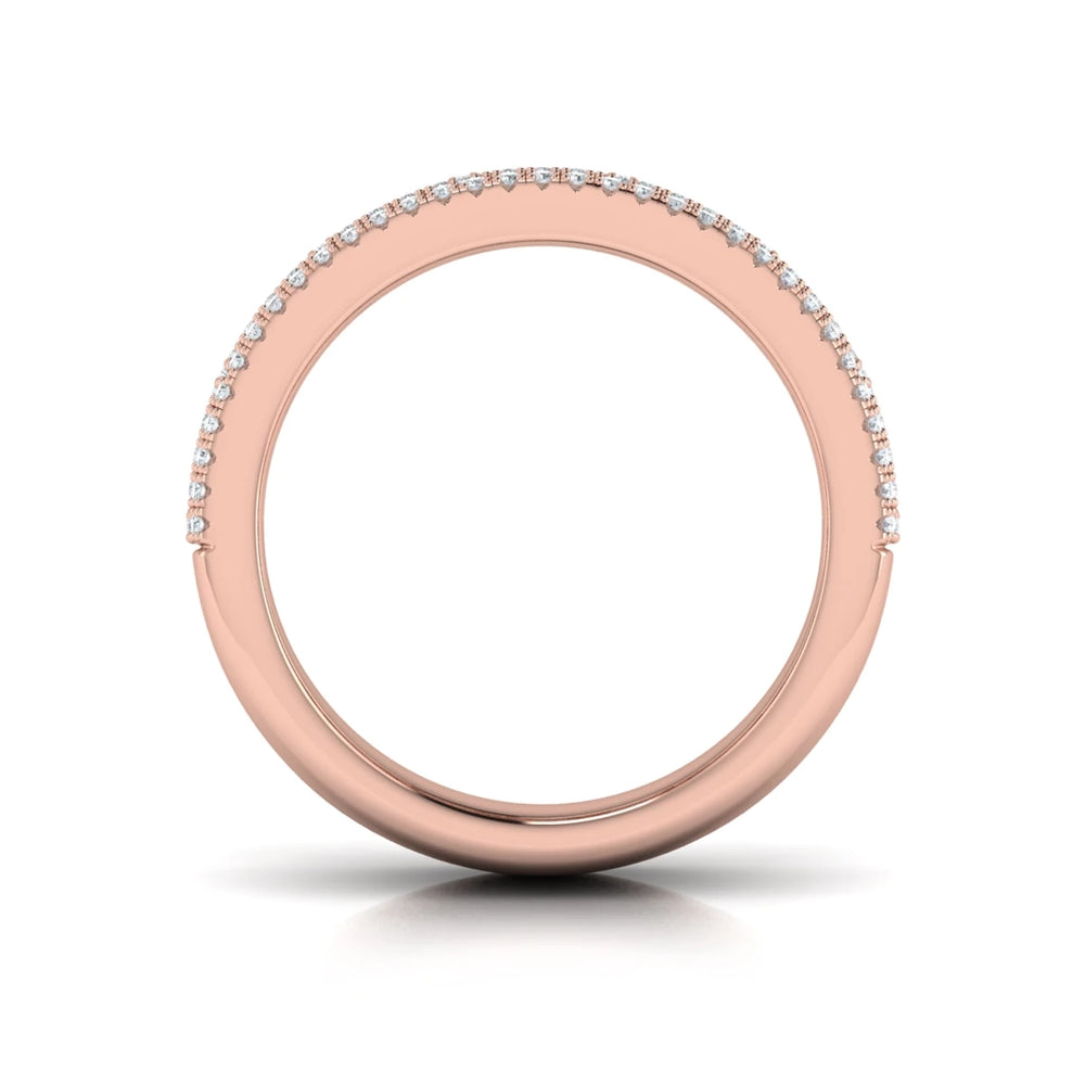 Diamond Baguette Double Row Ring Rose Gold