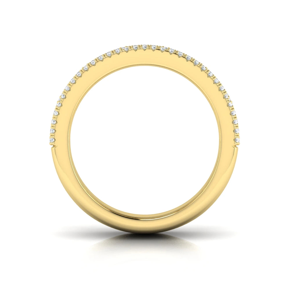Diamond Baguette Double Row Ring Yellow Gold