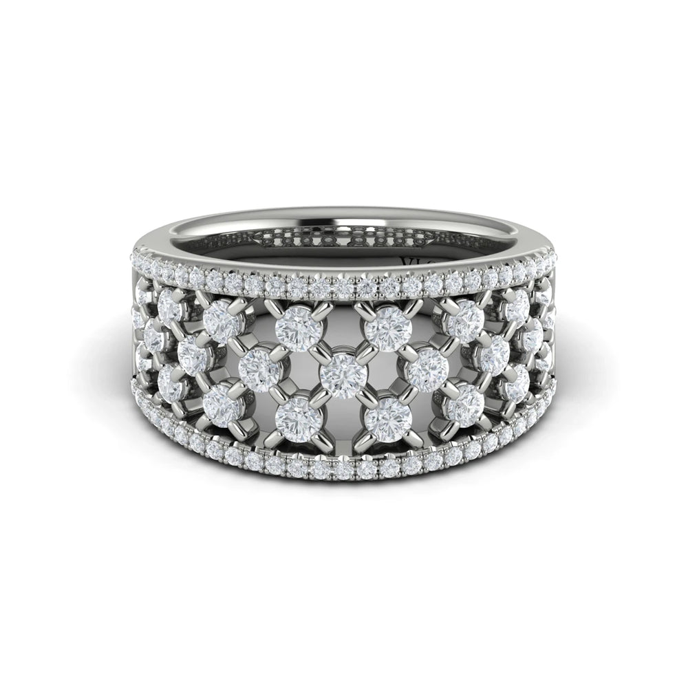 Diamond Open Weave Ring Platinum