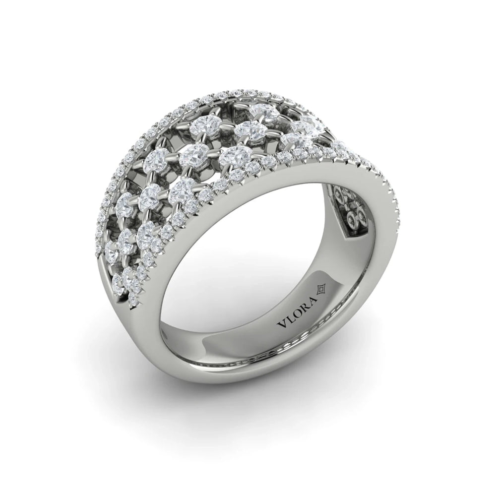 Diamond Open Weave Ring Platinum