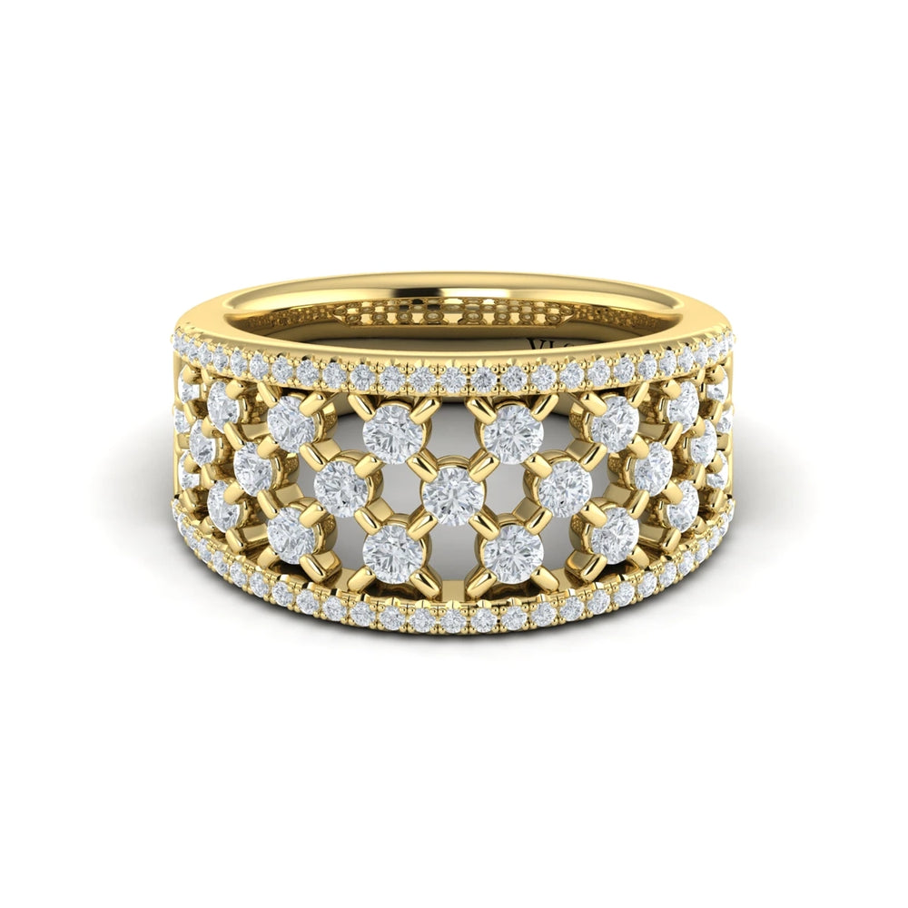 Diamond Open Weave Ring Yellow Gold