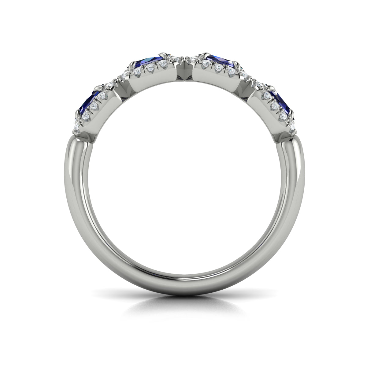 14k White Gold Sapphire & Diamond Ring, 0.98ct