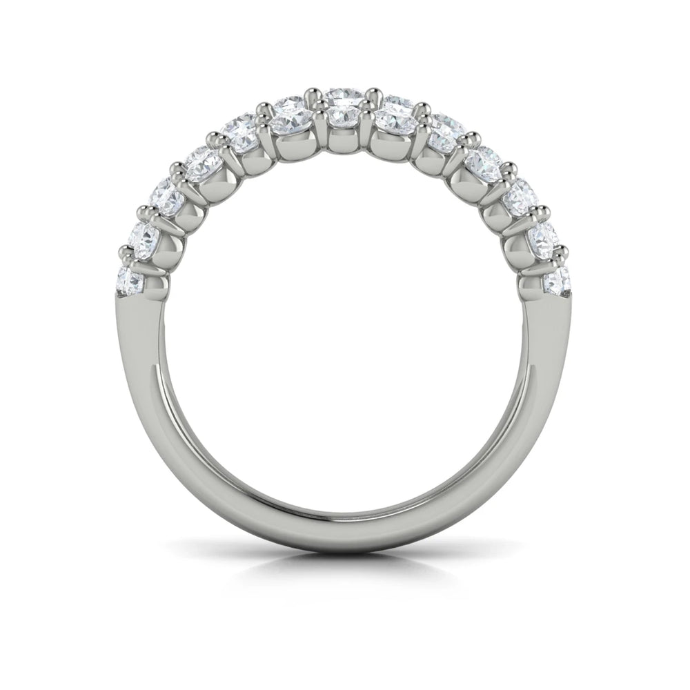 Diamond Double Row Statement Ring Platinum