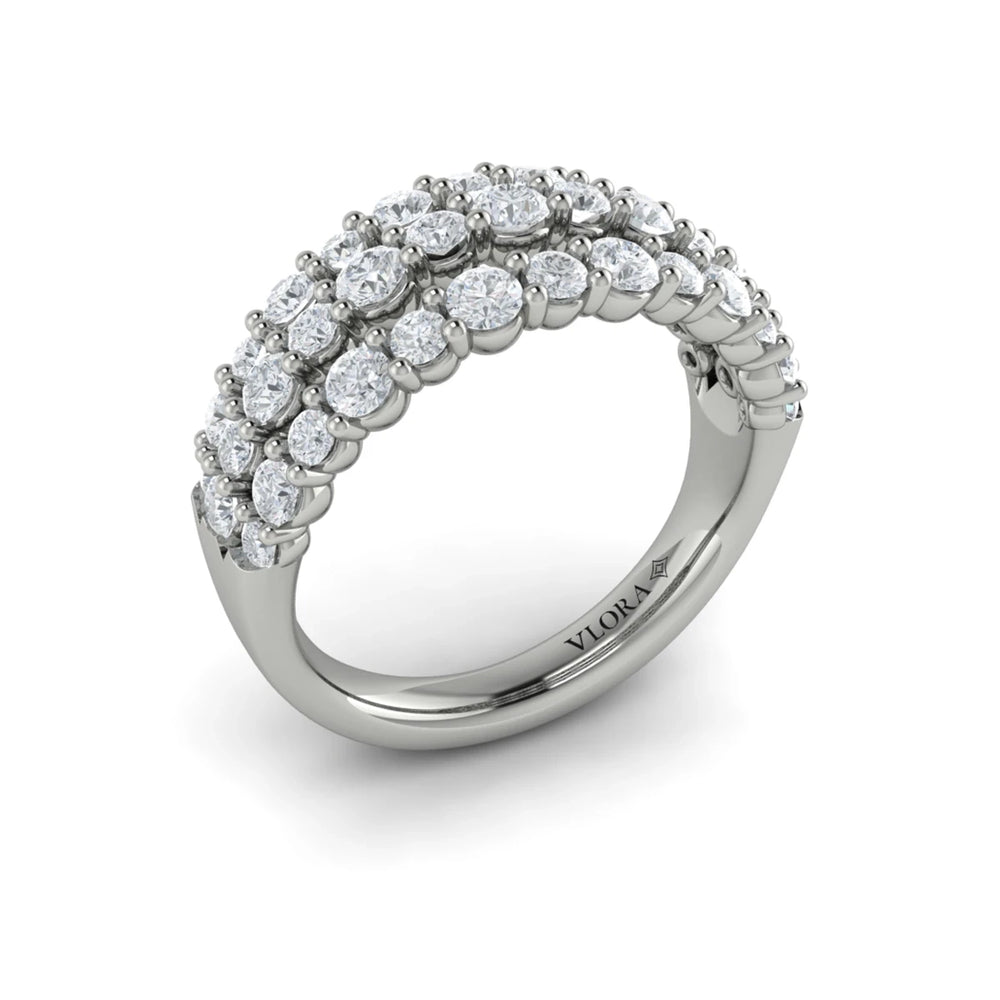 Diamond Double Row Statement Ring Platinum