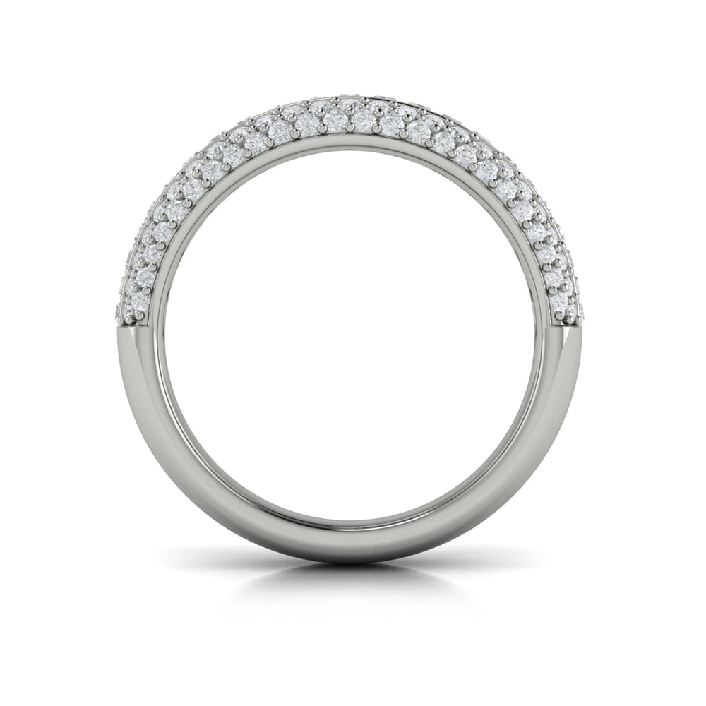 Multi Diamond Baguette and Round Two Row Diamond Ring Platinum