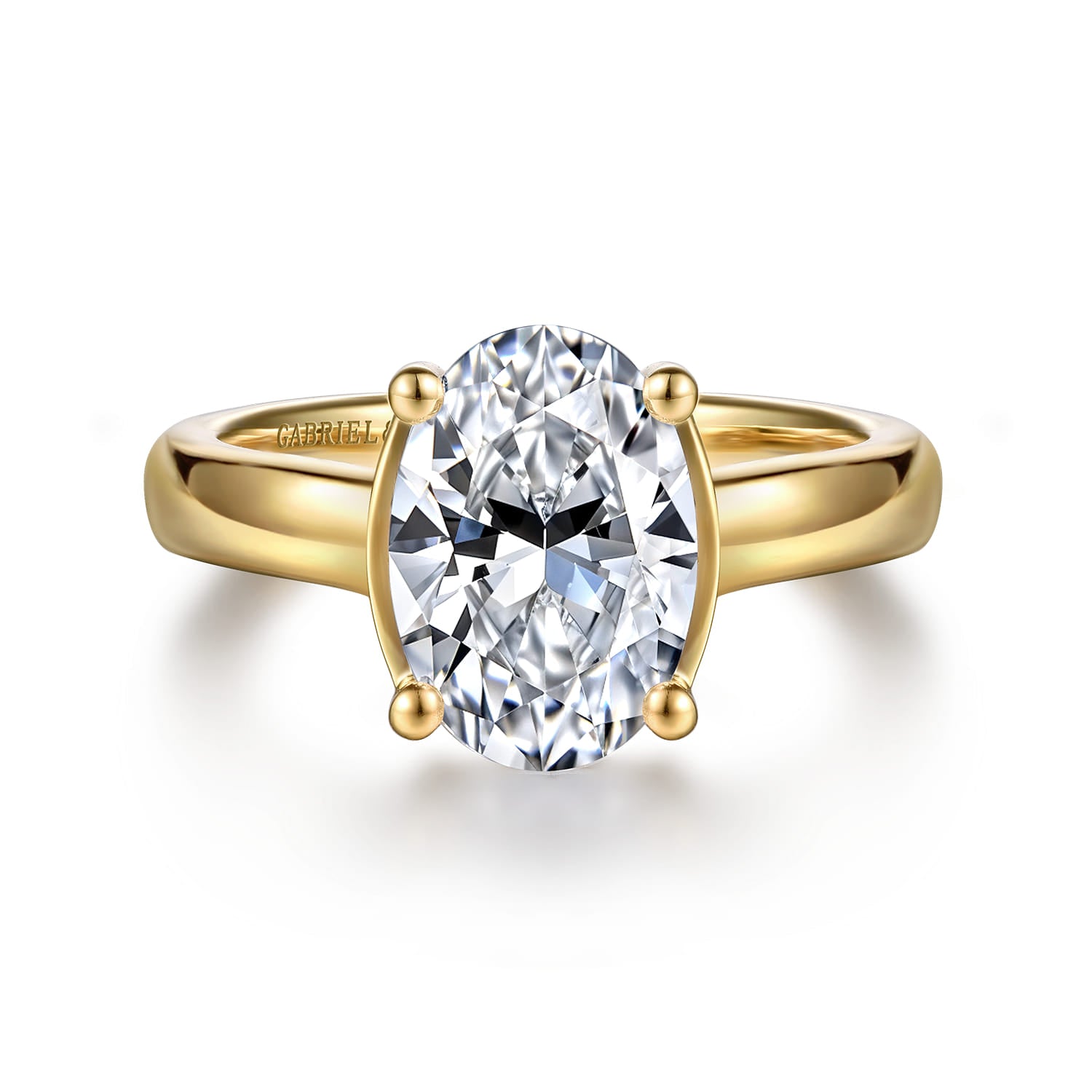 Gabriel & Co. 14k Yellow Gold Oval Diamond Engagement Ring, ER16707O8Y44JJ