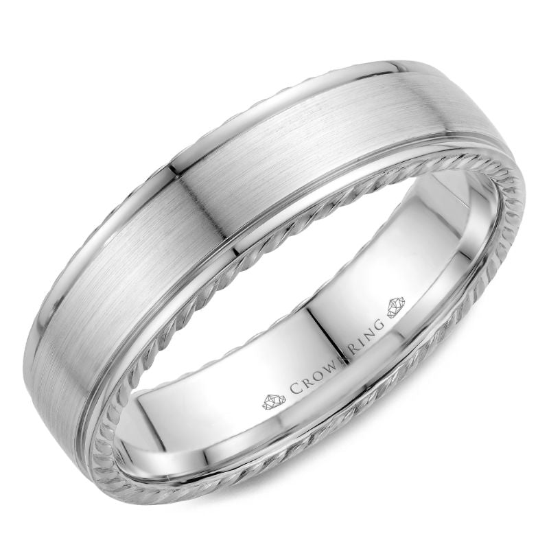 CrownRing 14k White Gold Wedding Band