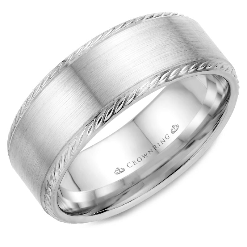 CrownRing 14k White Gold Wedding Band