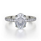 Michael M Crown R715-2 Oval Hidden Halo Engagement Ring Semi-Mount