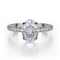 Michael M Crown R715-2 Oval Hidden Halo Engagement Ring Semi-Mount