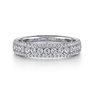 Gabriel & Co. Wilshire   Wide 14K White Gold Diamond Anniversary Band