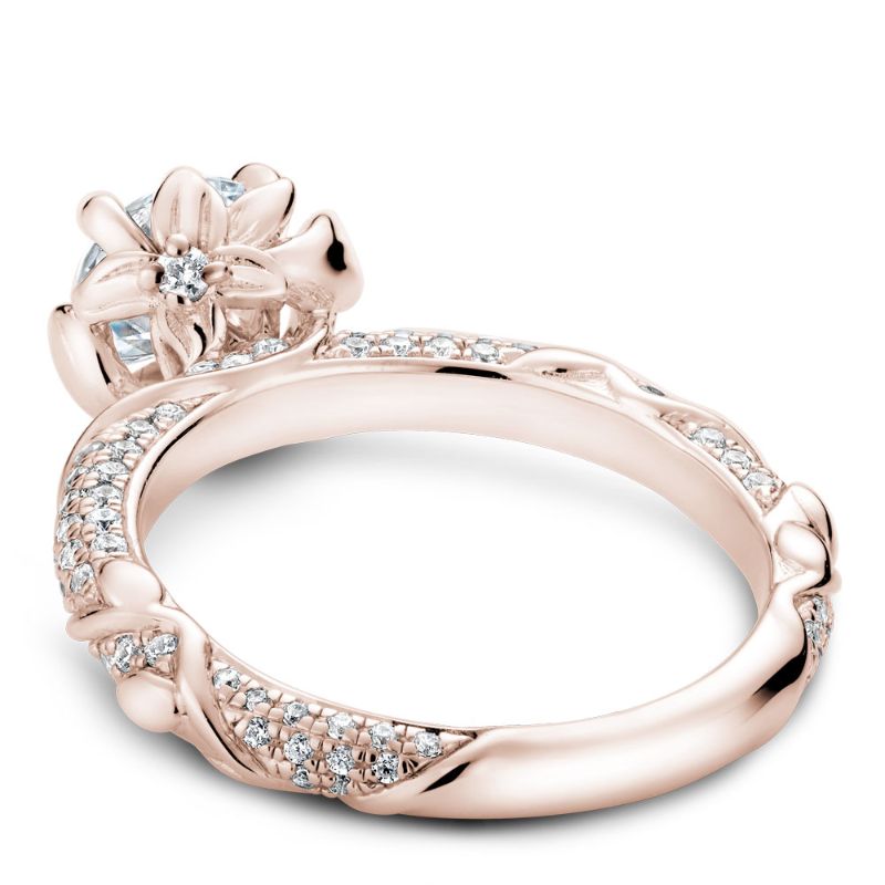 Noam Carver 14k Rose Gold Engagement Semi-Mount, B081-02RA - back view