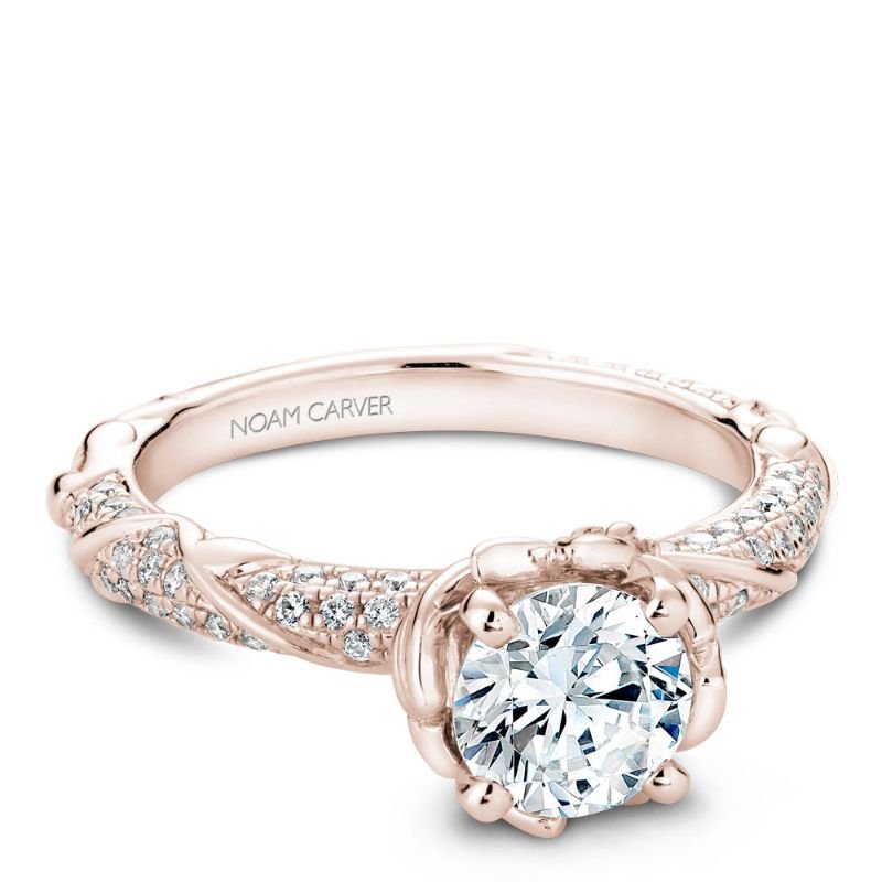 Noam Carver 14k Rose Gold Engagement Semi-Mount, B081-02RA