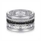 Gabriel & Co. Sterling Silver Multi-Row Black Spinel Bujukan Band LR52629SVJBS