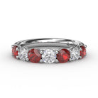 Ruby and Diamond Shared Prong Anniversary Band by Fana (W6206R)