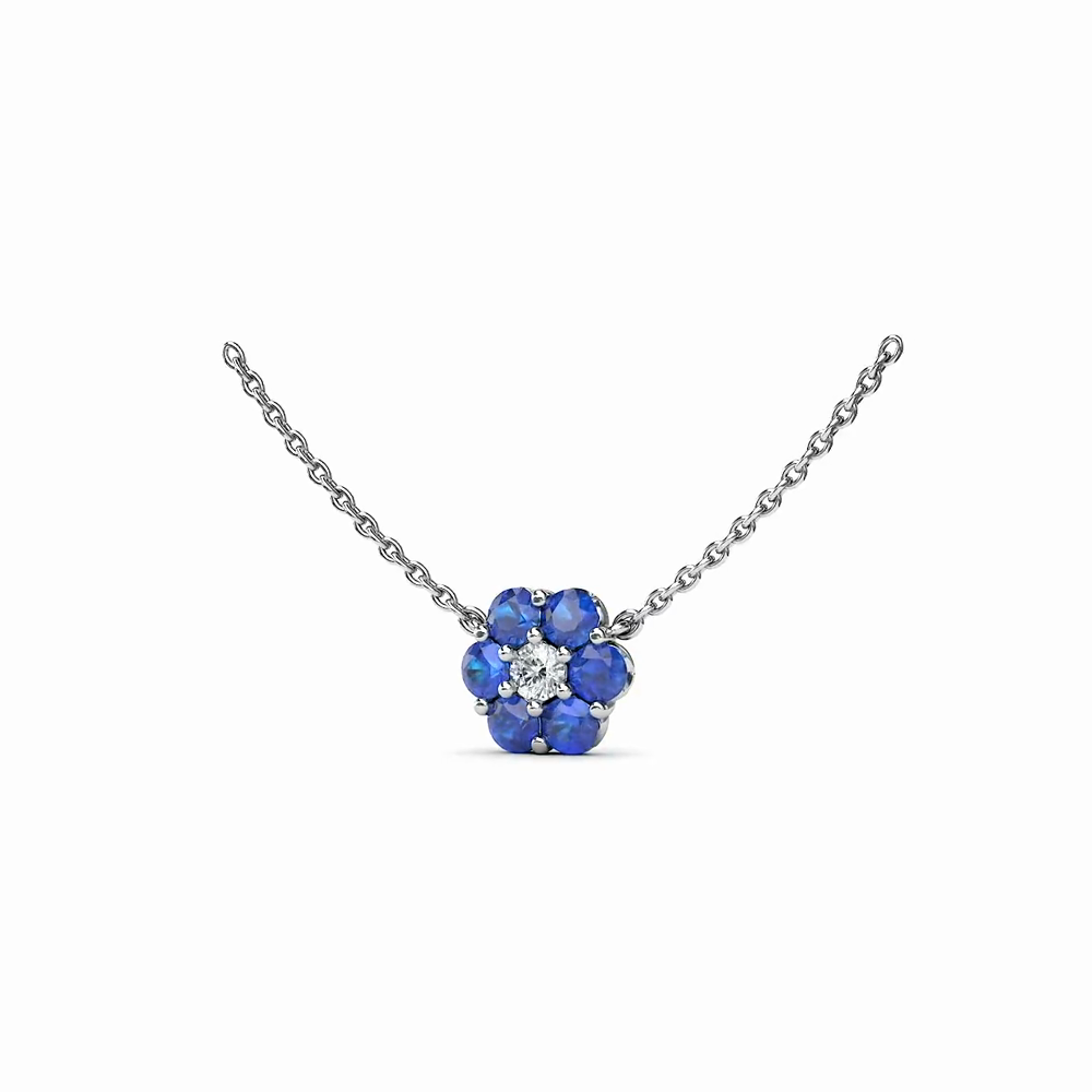 Magnolia Sapphire and Diamond Necklace by Fana (N5032S)