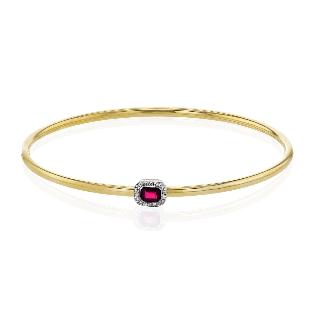 Simon G 18k Two-Tone Gold Ruby & Diamond Bangle LB2494