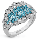 Simon G Color Ring in 18k White Gold with Diamonds (LR2468)