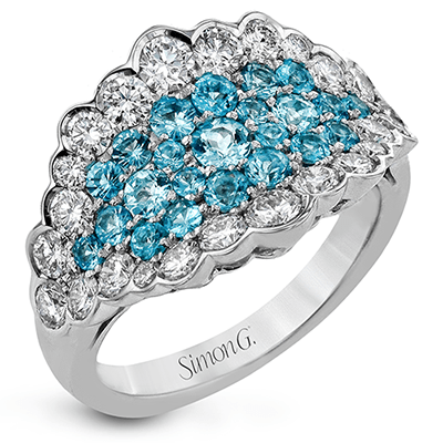 Simon G Color Ring in 18k White Gold with Diamonds (LR2468)