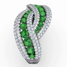 Intertwining Love Emerald and Diamond Ring by Fana (R1486E)