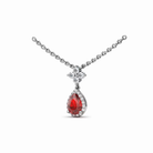 Ruby and Diamond Teardrop Necklace by Fana (N1882R)