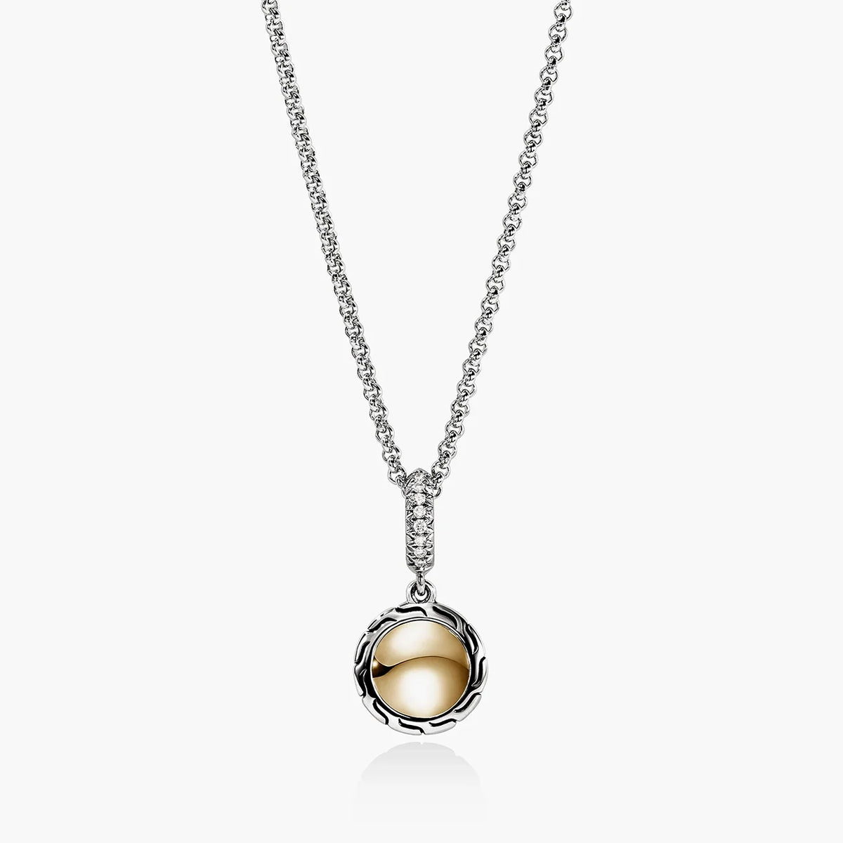 John Hardy Essentials Diamond Pave Pendant Necklace NZZP972972DIX16-18