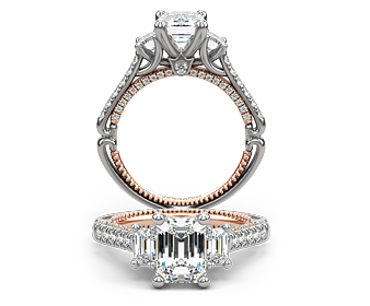 Verragio Couture ENG-0470EM-2WR Emerald Cut Diamond Engagement Semi-Mount