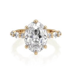 Michael M Monarch R837-3-OV Oval Hidden Halo Engagement Ring Semi-Mount
